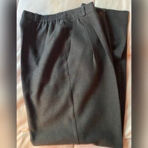 Lee David Pants Women’s 12 Gray Dress Casual Elastic Sides Pleated Front Office